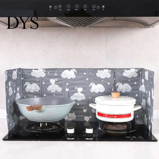 Stove Top Baffle Plate Cartoons Animal Print Grease Proof Aluminum Splatter Board Foil Gas Folding Cover for Kitchen Anti-Splatter Screen