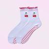 Women's Mid-Calf Yoga and Pilates Non-Slip Socks with Cartoon Shark Embroidery