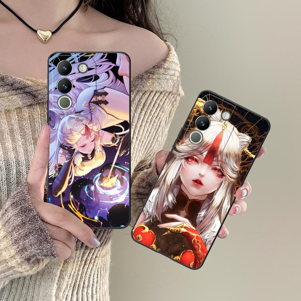 Game GI Ningguang Matte TPU Mobile Phone Case for VIVO Y77 76 75 74 73 72 58 56 55 51 50 38 36 Y19 Y18 Y03 Y01 5G Colorful Cover