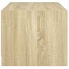  Coffee Table with Glass Doors, Sonoma Oak, 68x50x42 Cm