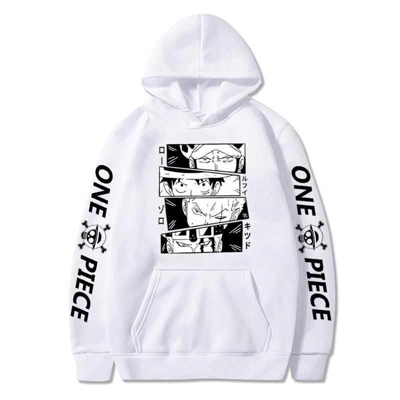 One Piece Anime Luffy Print Five-Speed Long Sleeve Hoodie