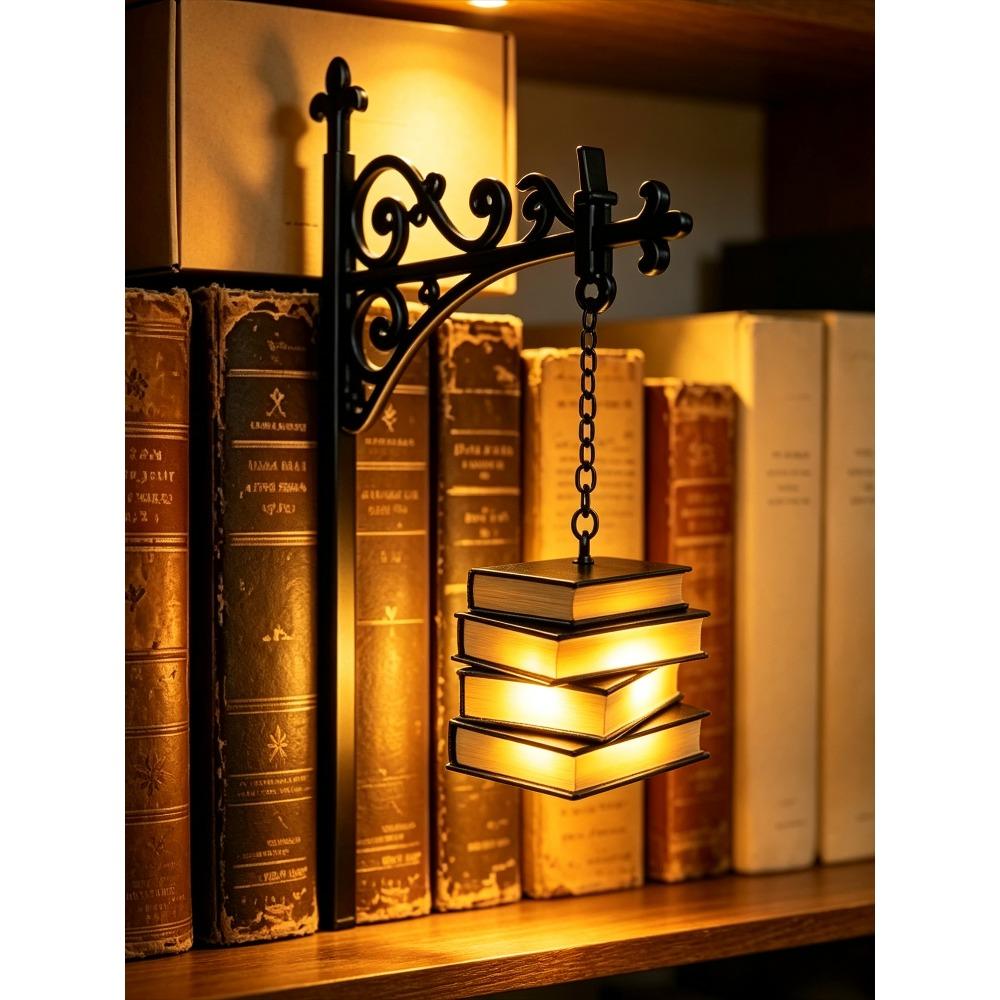 Halloween Retro Bookshelf Lighting Wall Mounted Reading Lamp Metal Gothic LED Night Light  for Studious Home Room Ornament LED