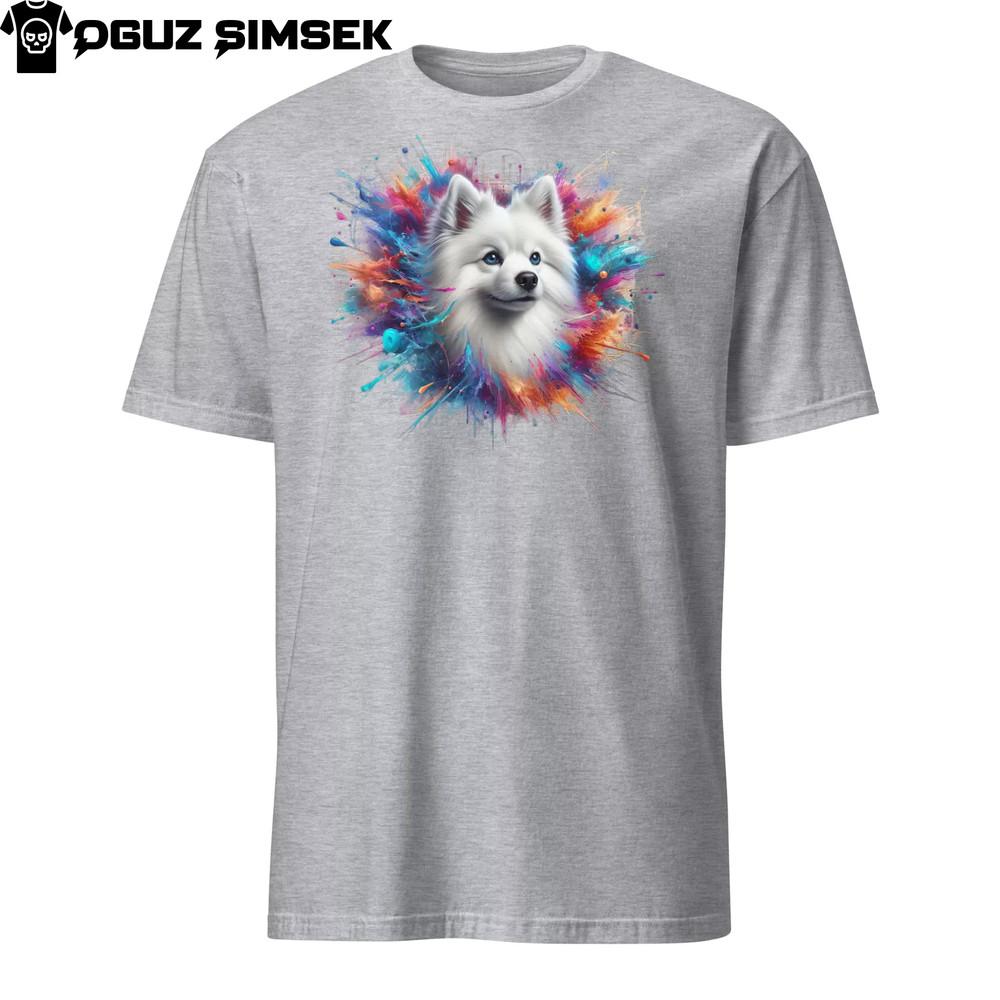 Colorful American Eskimo Dog Unisex T-Shirt: Vibrant Splashes of Color!