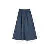 Puma Einfarbig Atmungsaktiv Locker Mittelhoch Taille Lässig Langer Rock Damenröcke Marineblau 627748-59