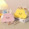 Cute Smiling Face Resin Makeup Brush Holder Lipstick Stand Cosmetic Tool Organizer Kawai Desk Pen Holder Stationery Storage Rack