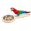 Papagei Vogel Massivholz Stehen Stick Metall Feeder Hängen Fütterung Tasse Lebensmittel Schüssel Vogel Käfig Zubehör Pet Supplies