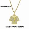 HNSP Cristiano Ronaldo CR 7 Jersey Full Zircon Pendant Chain Necklace For Men Boy Soccer Fans Hip Hop Zircon Accessories