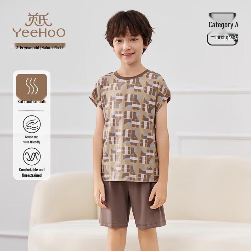 YEEHOO Boys' Modal Breathable Short Sleeve Pajama Set