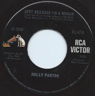 7 Zoll Schallplatte DOLLY PARTON - Just Because I'm A Woman / I Wish I 479548 RCA Victor 1968 US Folk Gebraucht
