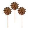 Yousheng Rustic Flower Ground Stake, Vintage Metal Garden Art, Weather-Resistant Rusted Iron Yard Decor for Lawn Pathway Patio and Planters