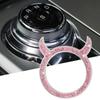 Crystal Rhinestone Car Emblem Sticker Ring Auto Start Stop Engine Ignition Button Key & Knobs Bling Car Interior Decoration
