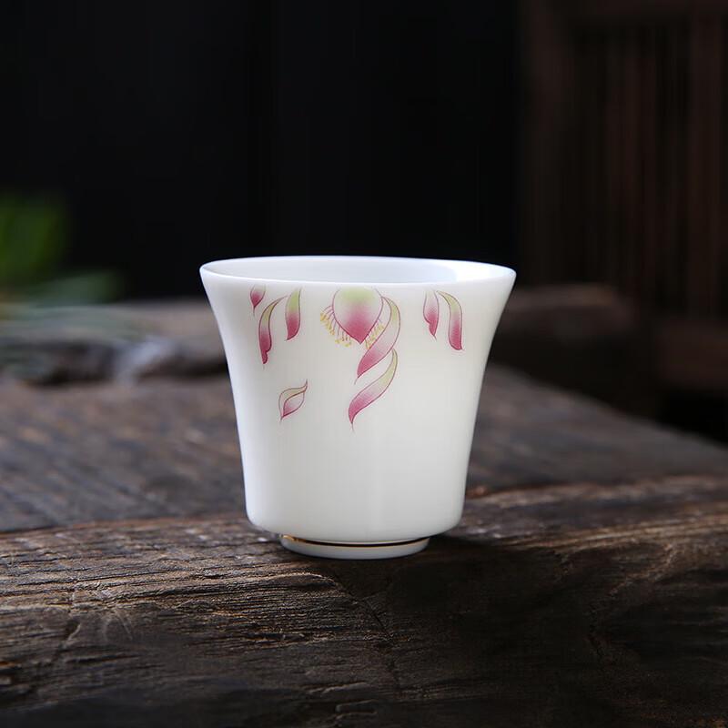 Yangzhi Jade Style Ceramic Master Teacup - Bamboo Knot