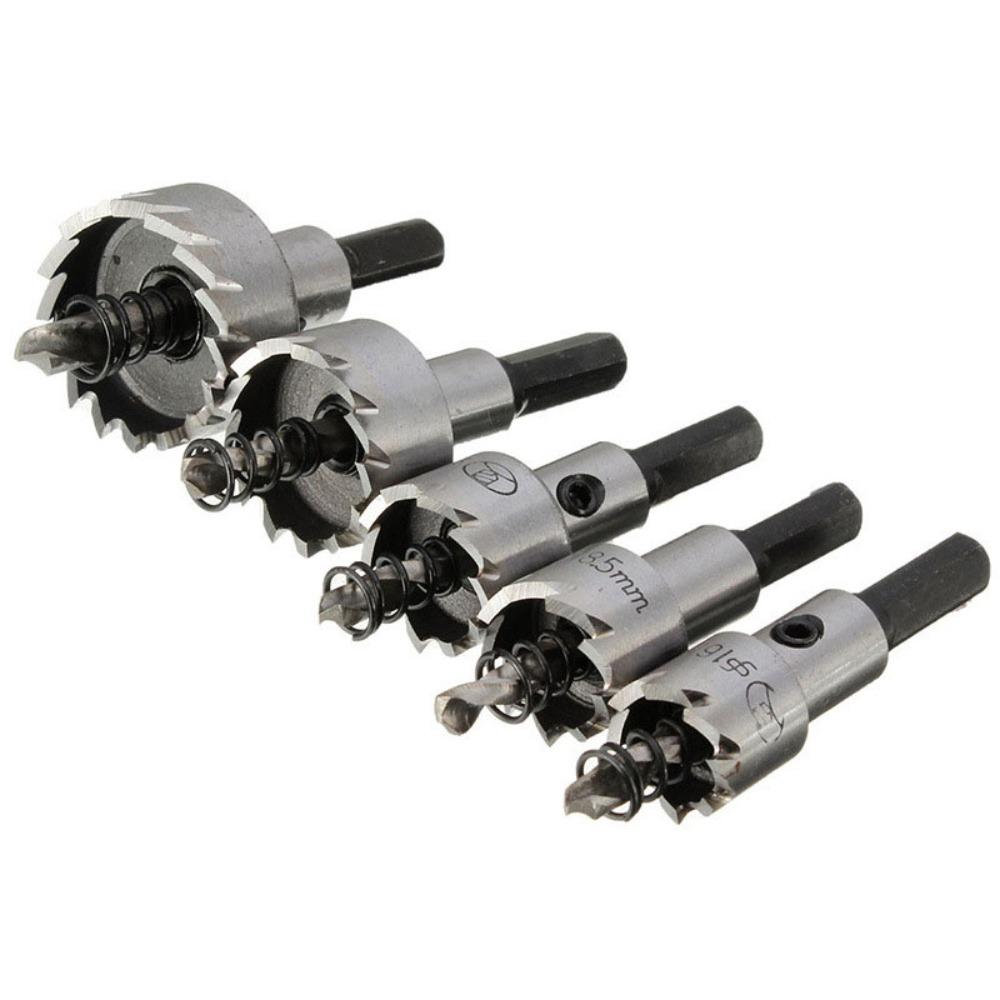 

5 шт./набор Новое сверло HSS 16-30 мм Быстрорежущая сталь Быстро Алмазная коронка Прочный Набор для нарезания отверстий для металла Дерева Сплава серебряный