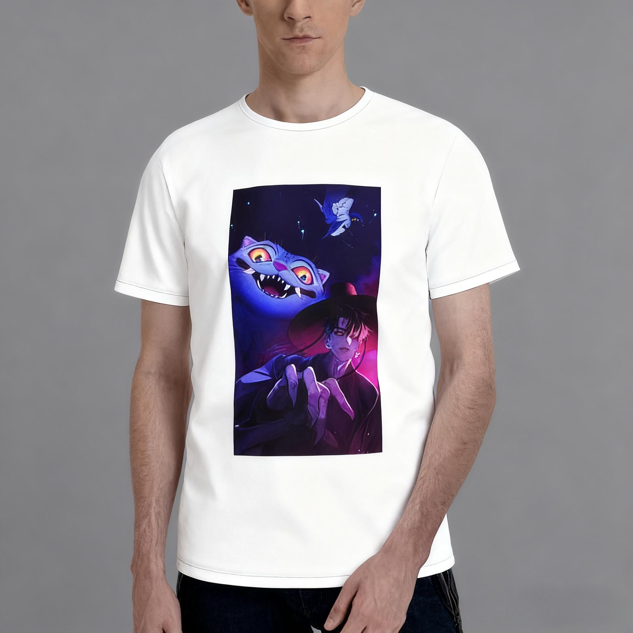 2025 Dark Fantasy Cotton Tee, Mystical Gothic Art Print T-Shirt, Unique Spring Streetwear Top for Men and Women 4XL