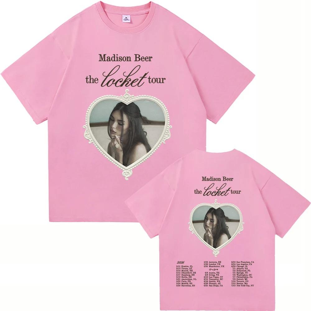 Madison Beer The Locket Tour 2026 Tee Shirt Fashion Menwomen Clothing Harajuku High Quality Tops Vintage Hiphop Cotton TShirts