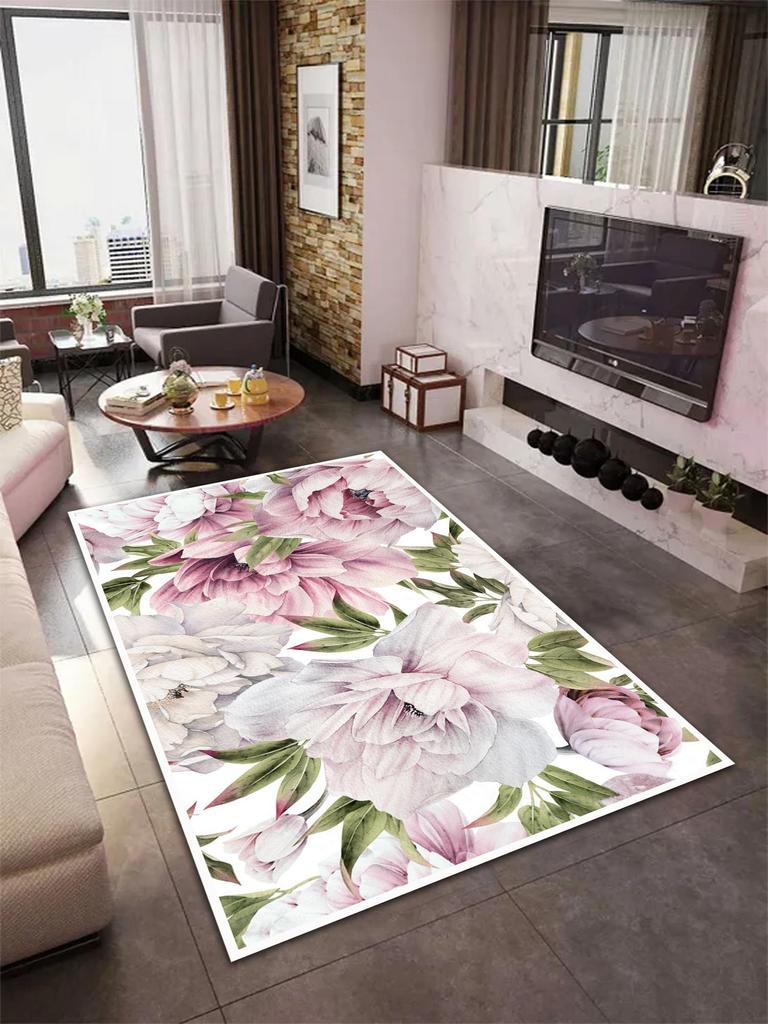 EPeddler Home Dekoratif Çiçekler Desen Dijital Baskı Yıkanabilir Kaymaz Dot Taban Yeni Nesil Mutfak, Yatak Odası, Salon Halısı ve Yolluk