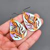 January Red Garnet Stone Silver Finish Multi Electroformed Drop Earrings Jewelry V-98