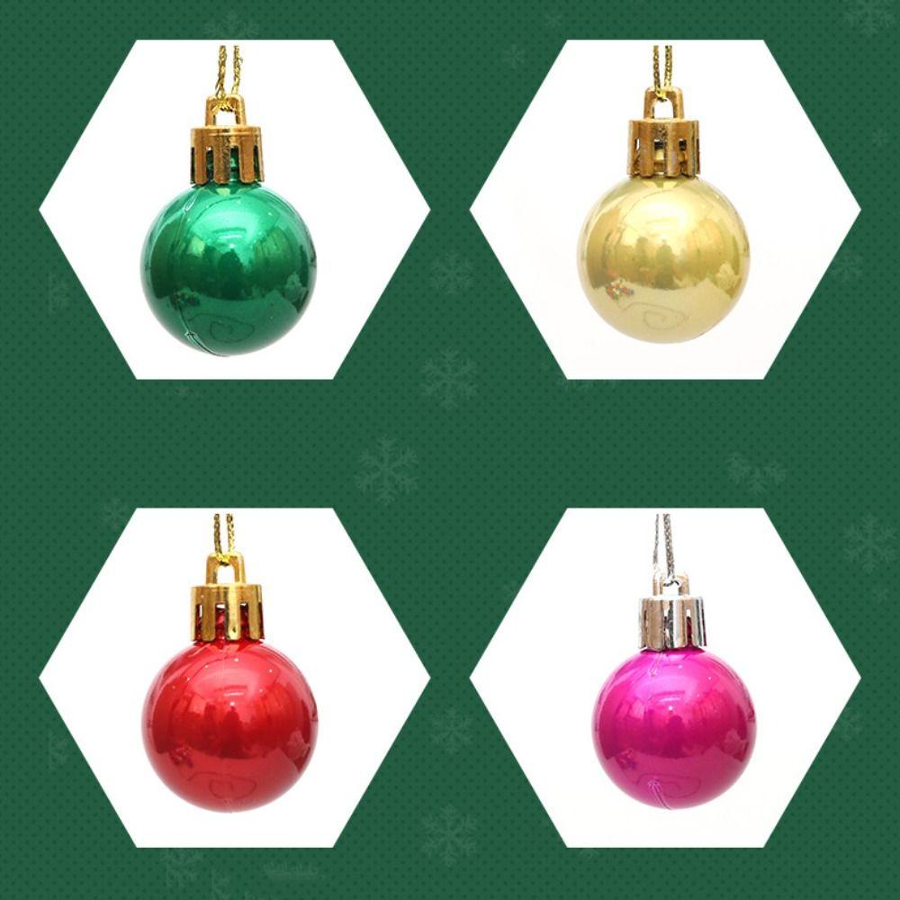 24pcs 3cm Colored Pearl Balls Creative Electroplated Balls DIY Supplies Christmas Balls Window