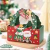 5pcs New Christmas Handle Treat Boxes Cartoon Santa Claus Paper Gift Packing Bag Navidad Decor Red Green Xmas Packaging