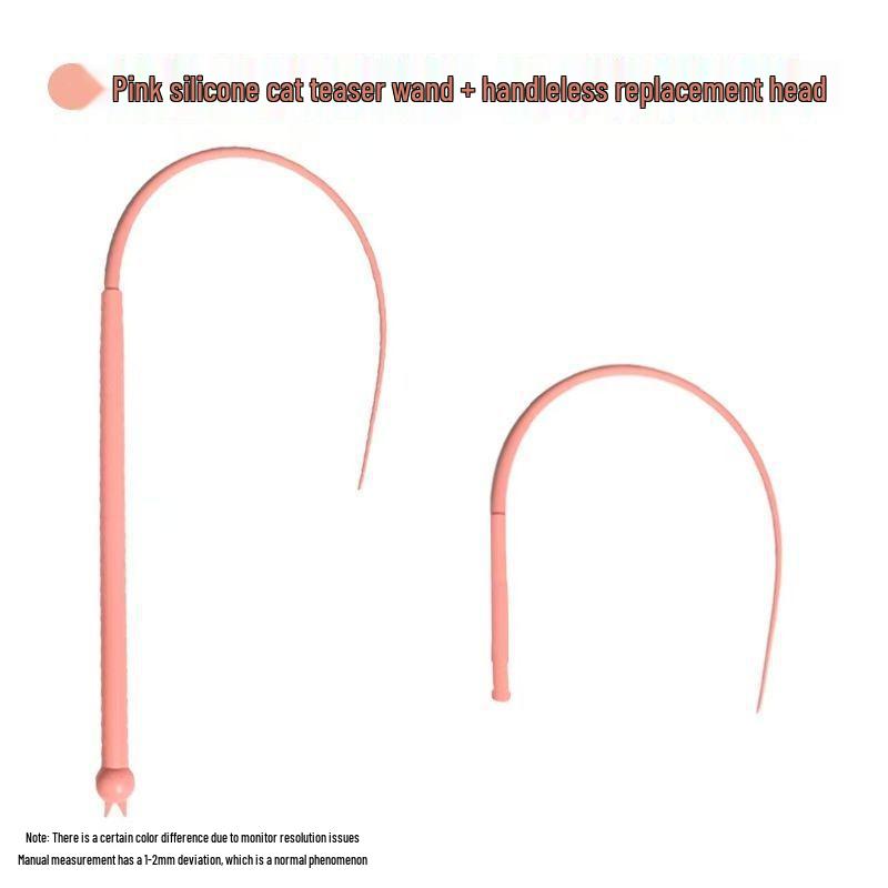 Silicone Mouse Tail Cat Teaser Stick for Self-Play and Boredom Relief