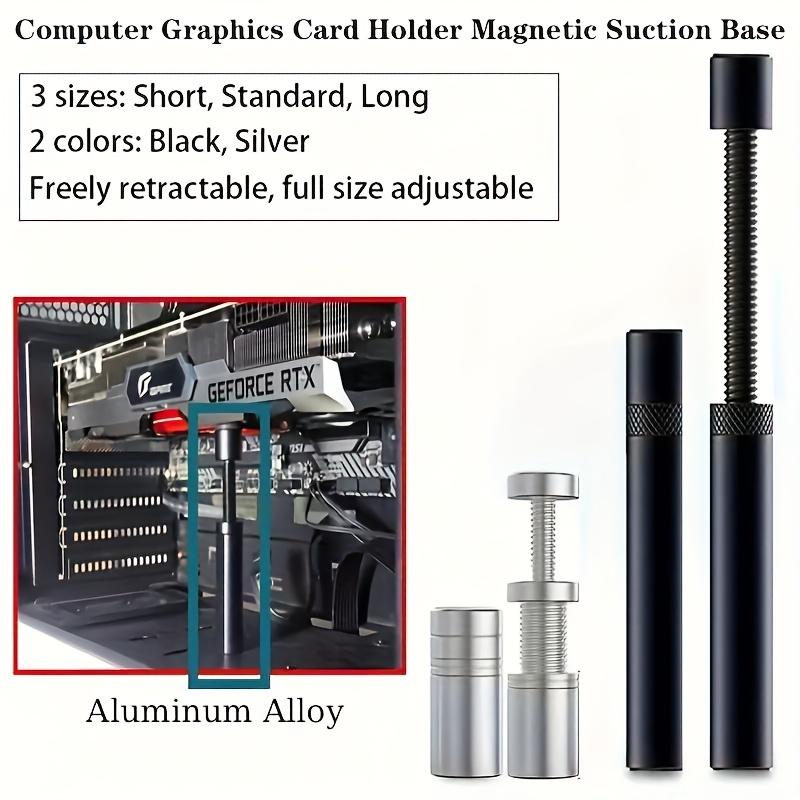 1 aluminum alloy adjustable telescopic rotating graphics card holder, anti bending magnetic suction bottom graphics card holder