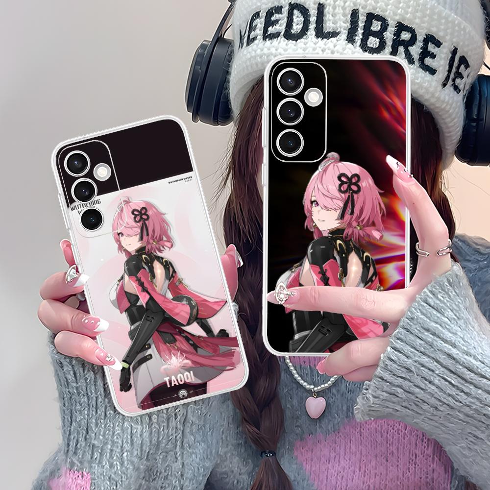 Wuthering Waves Taoqi Mobile Phone Case for Samsung Galaxy S25 S24 S23 S22 S21Plus FE Ultra Clear Colorful Cover Pretty Luxury