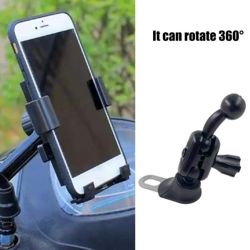 Universal Motorcycle Phone Holder With 17mm Extended Rearview Mirror Holder Easy Installation For All Weather Conditions