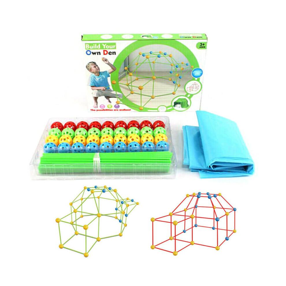 87Pcs Build Your Own Den Set Kit DIY Tent Children Developmental Toys Gifts