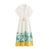 2024 New Lapel Curling Short Sleeve with Belt Return Pattern Printed Shirt Dress 8253497 330