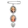 2x Wedding Bouquet Photo Charms, Bridal Lacy Oval Pin Memorial Charms