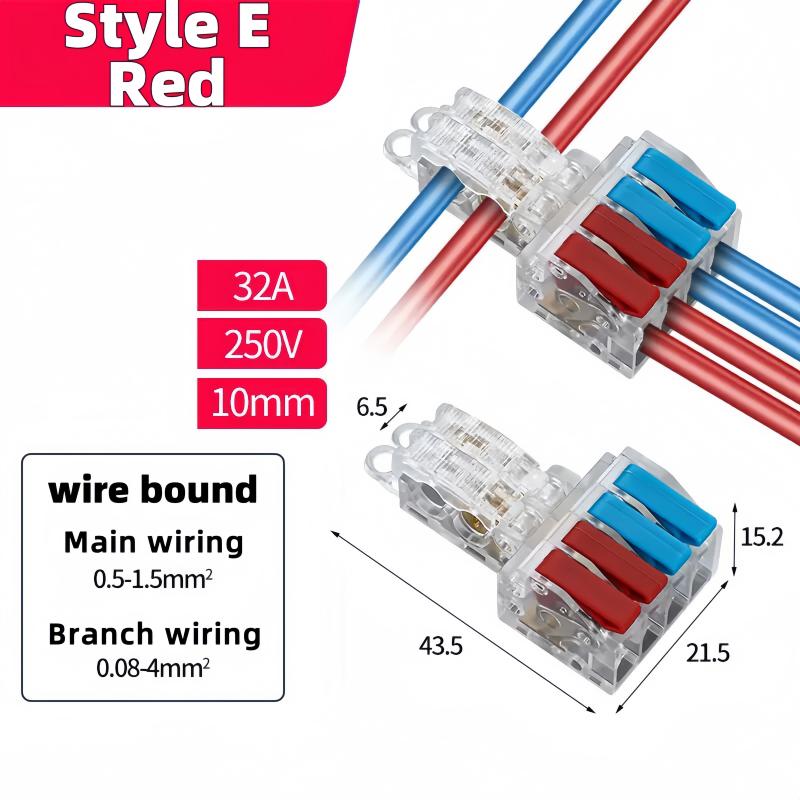 T-Type Stripping Free Wiring Connector with Fixing Hole Quick Branch Splice Junction Box Lever Wire Connector Home Appliances