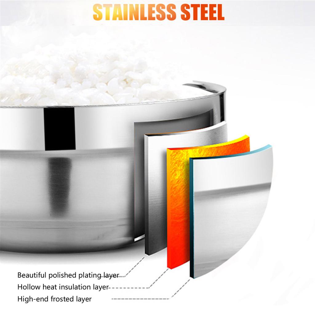 10Pcs Stainless Steel Nesting Bowls Commercial Grade Practical Construction Safe Front Family Meal Preps