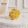 Rose Brooch Pin Vintage Golden Plated Brooch, Metal Flower Lapel for Relief Floral Badge Women, Suits Dresses Shirts Scarves Dainty