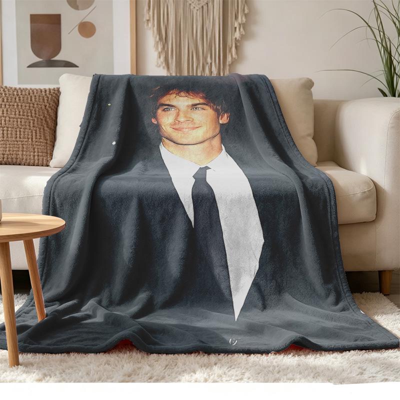 Damon Salvatore Soft and Comfortable Flannel Suitable for Sofas Living Rooms Outdoor Camping Travel and Also Makes a Great Anniversary Gif