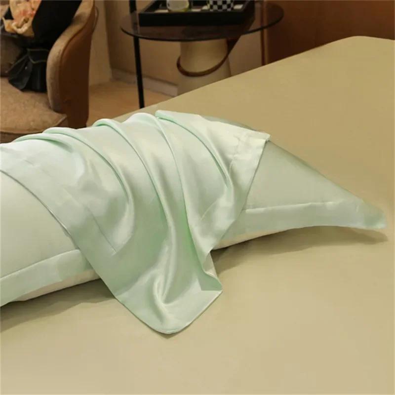 Taie d'oreiller en soie pure 25 Momme Taie d'oreiller 100 % soie de mûrier Beauty Silk Modèle passepoilé de couleur unie