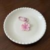 Simulated Key Chain Cherry Blossom Pendant Keyring Romantic Translucent Flower Cherry Blossom Keychain Pendant
