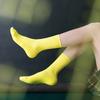 Colorful Harajuku Retro Women Lady Cotton Socks Fluorescent  Neon Color Korean Purple Yellow Pink Designer Skateboard Cool Cute