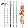 Nursery Room Wall Decor Stuffed Doll Cotton Hanging Storage Chain, Mounted Organizer with Plushie Display Chain Metal Clips, Boho Strap for
