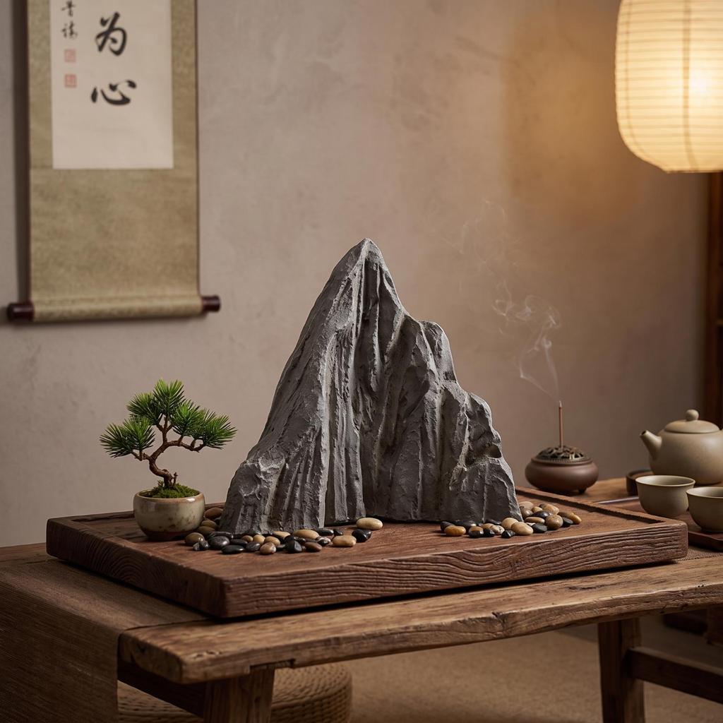 Fake Rock Landscape Sculpture Zenthemed Lightweight for Entryway