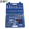 EAFC 108Pcs/94Pcs Multi Function Car Socket Ratchet Wrench Wheel Auto Mechanic Manual Torque Tool Kit Home Repair Tool Box Auto