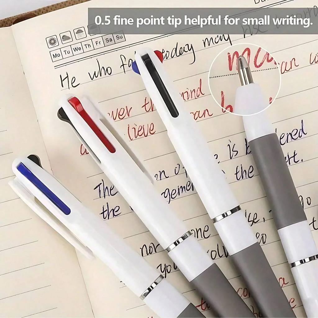 6-Piece 3-in-1 Retractable Multicolor Ballpoint Pen Set