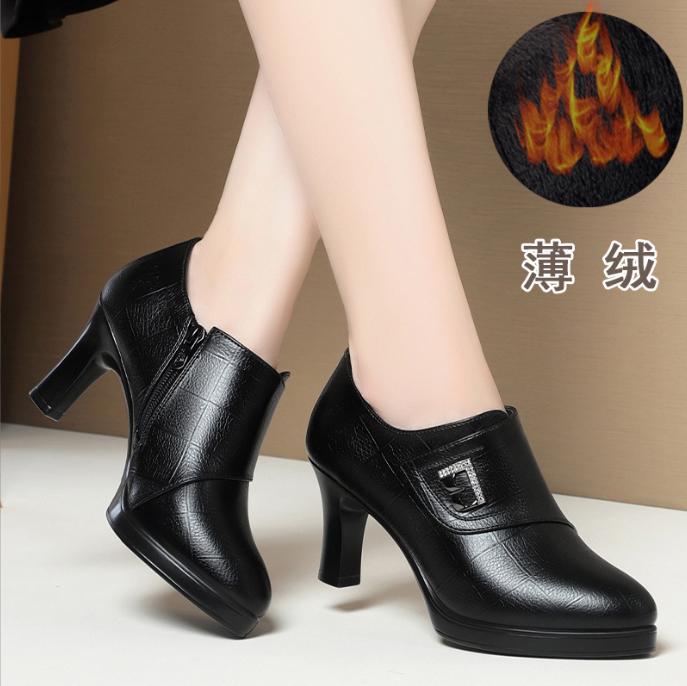 Fashion 7.5cm 9cm Heel Deep Mouth Women's Platform Pumps Women Shoes 2024 Fall Winter High Heels Shoes Ladies Office Party Shoes