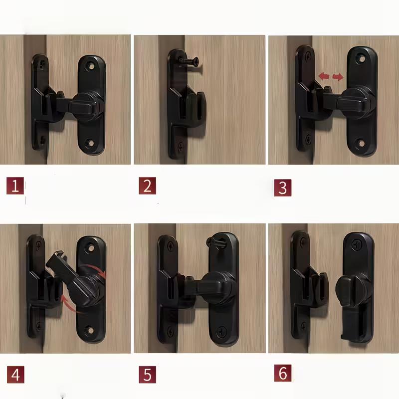 90/180 Degree Flip Door Lock Home Security Sliding Door Latch Small Gate Latches Hardware Anti-theft Lock Zinc Alloy Door Bolts