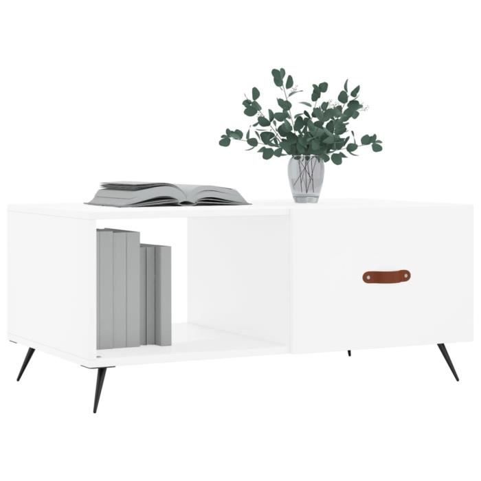 VidaXL Table basse blanc 90x50x40 cm bois d'ingénierie 829180