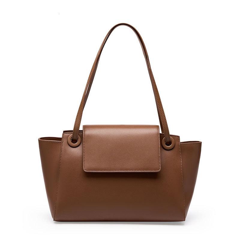 Spring and summer new tote bag women's leather simple commuting large-capacity wing bag shoulder handbag