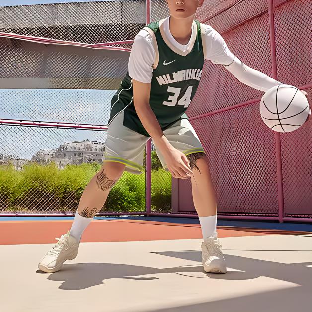 Nike Giannis Antetokounmpo #34 Milwaukee Bucks Printed Logo Fitted Basketball Vest Men Top Green DB3579-323