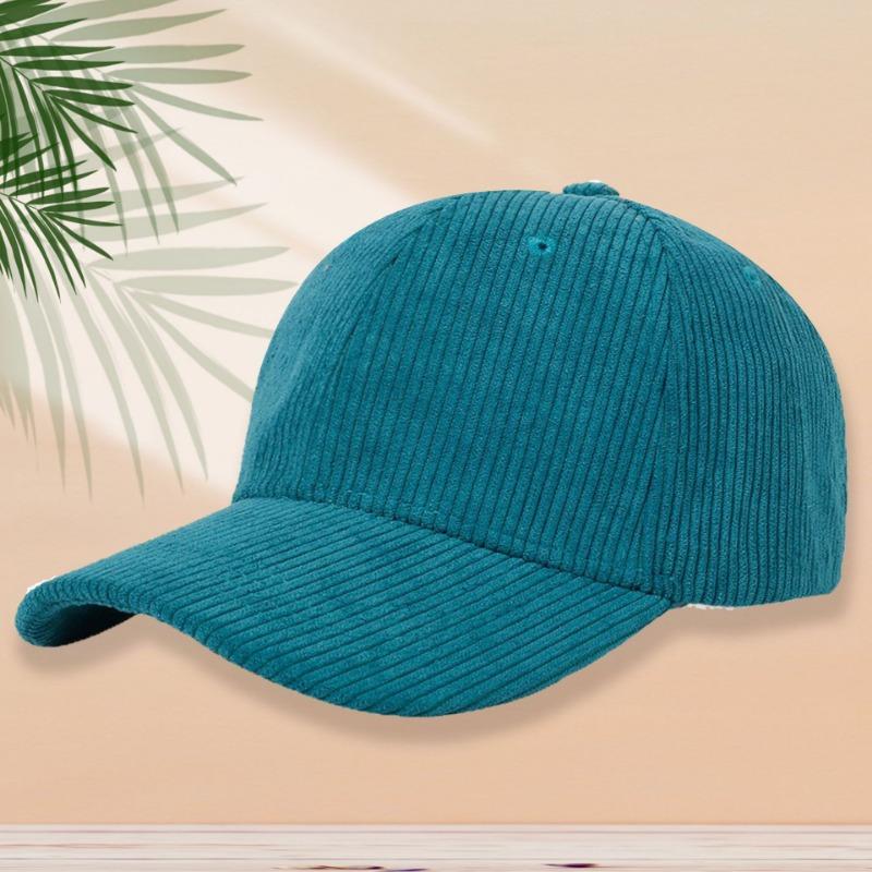 Hat men's autumn and winter corduroy baseball cap women's retro solid color cap casual couple hat