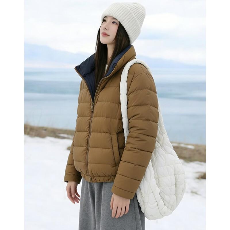 Women's 95% Goose Down Quilted Stand Collar Jacket