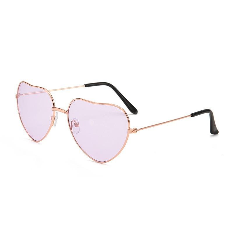 New Heart-Shaped Sunglasses Vintage Trendy Street Shooting Shades Fashion Irregular Pink Heart Sun Glasses For Women