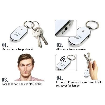 Breloczek sypialnia - SHOP-STORY - Zestaw 2 szt. - 1 czarny + 1 biały - Dźwięk bip - Wbudowane czerwone światło